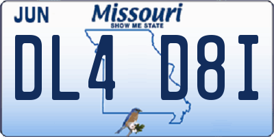 MO license plate DL4D8I