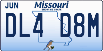 MO license plate DL4D8M