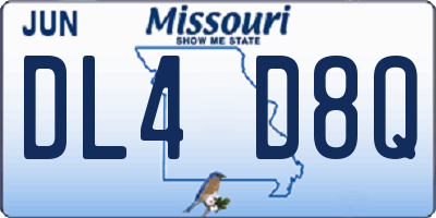 MO license plate DL4D8Q