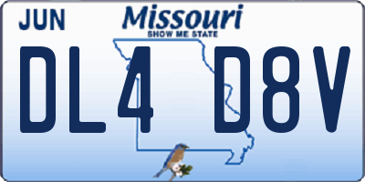 MO license plate DL4D8V
