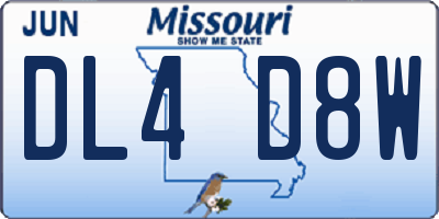 MO license plate DL4D8W
