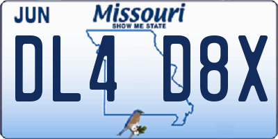 MO license plate DL4D8X