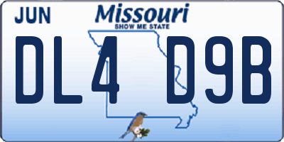 MO license plate DL4D9B