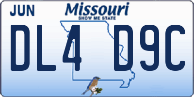 MO license plate DL4D9C