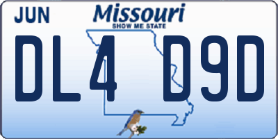MO license plate DL4D9D