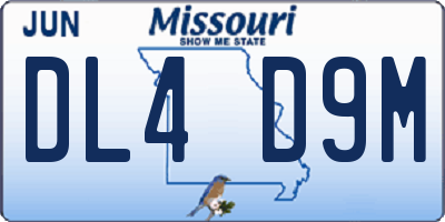 MO license plate DL4D9M