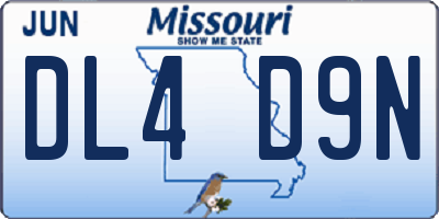 MO license plate DL4D9N