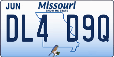 MO license plate DL4D9Q