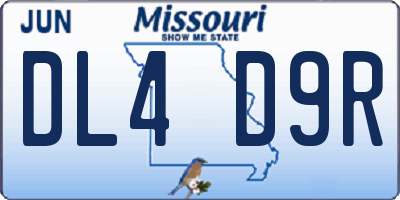 MO license plate DL4D9R