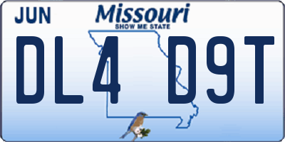 MO license plate DL4D9T