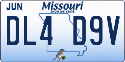 MO license plate DL4D9V