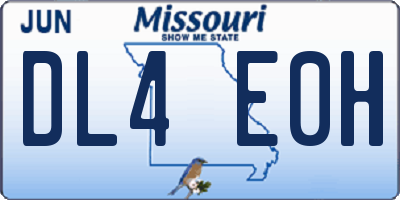 MO license plate DL4E0H