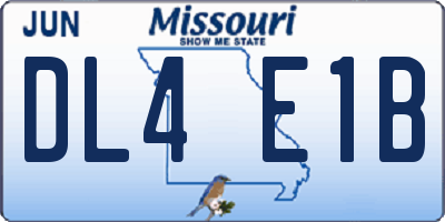 MO license plate DL4E1B