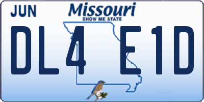 MO license plate DL4E1D