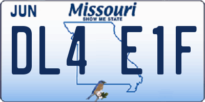 MO license plate DL4E1F