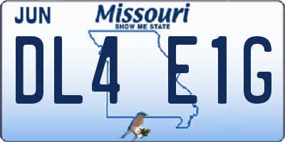 MO license plate DL4E1G
