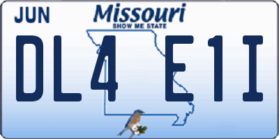 MO license plate DL4E1I