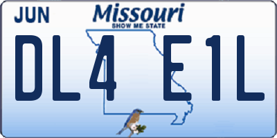 MO license plate DL4E1L