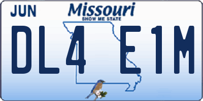 MO license plate DL4E1M