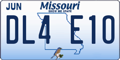 MO license plate DL4E1O