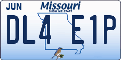 MO license plate DL4E1P