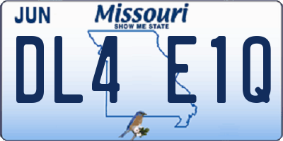 MO license plate DL4E1Q