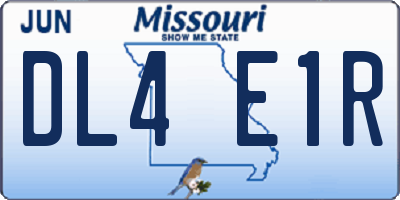 MO license plate DL4E1R
