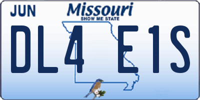 MO license plate DL4E1S