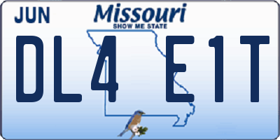 MO license plate DL4E1T