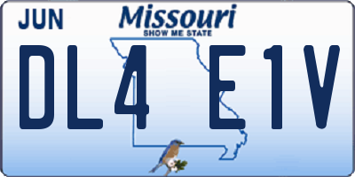 MO license plate DL4E1V