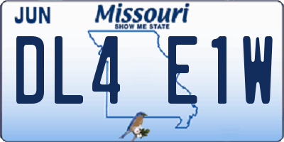 MO license plate DL4E1W