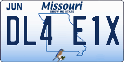 MO license plate DL4E1X