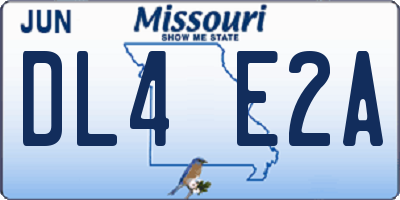 MO license plate DL4E2A
