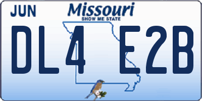 MO license plate DL4E2B