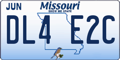 MO license plate DL4E2C