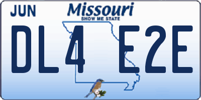 MO license plate DL4E2E