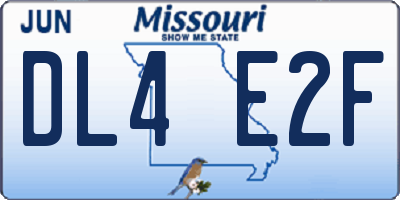 MO license plate DL4E2F