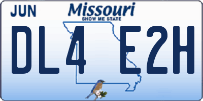 MO license plate DL4E2H