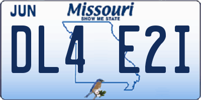 MO license plate DL4E2I