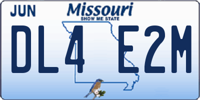 MO license plate DL4E2M