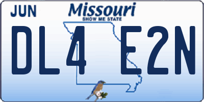 MO license plate DL4E2N