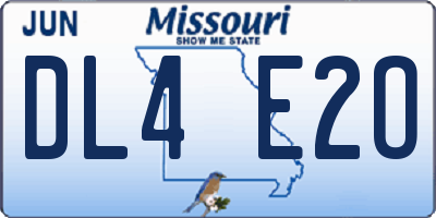 MO license plate DL4E2O
