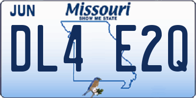 MO license plate DL4E2Q