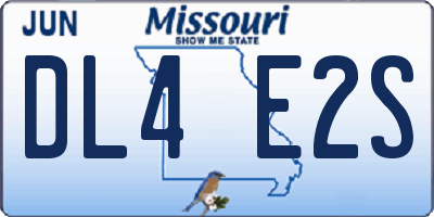MO license plate DL4E2S