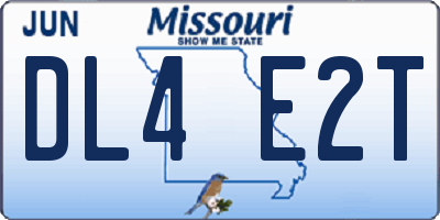 MO license plate DL4E2T
