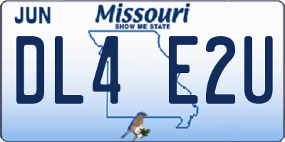 MO license plate DL4E2U
