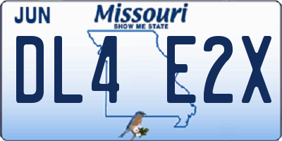 MO license plate DL4E2X