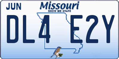 MO license plate DL4E2Y