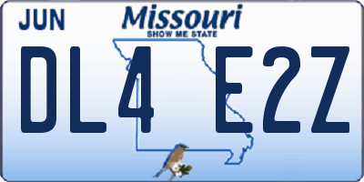 MO license plate DL4E2Z