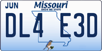 MO license plate DL4E3D